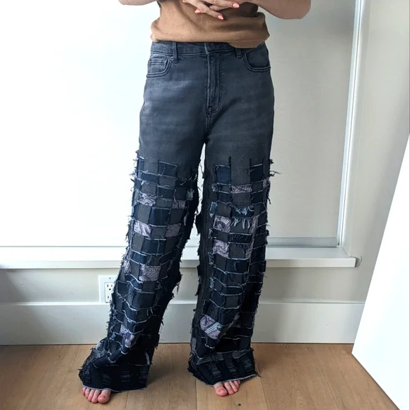 Patchwork Hand Crafted Jeans - Picture 4 of 4